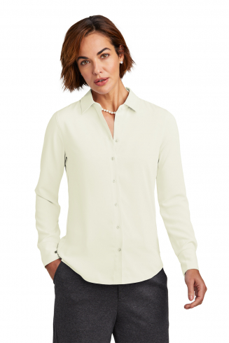 Custom Embroidered Brooks Brothers Women's Full-Button Satin Blouse - BB18007 